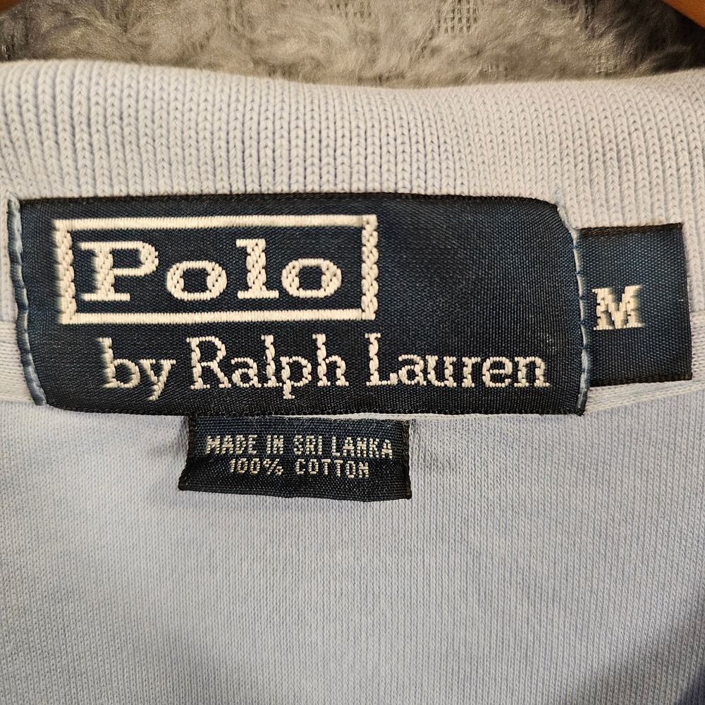 Polo Ralph Lauren Mens‎ Cotton Pique Polo Shirt Light Blue Size M Stretch - Picture 5 of 6